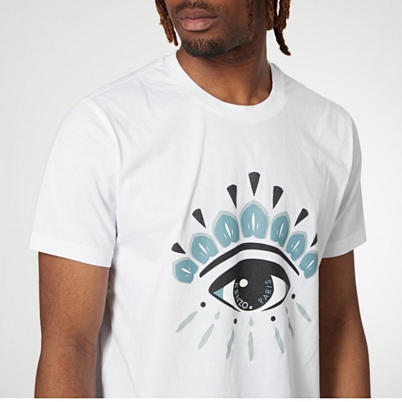 Kenzo Eye Print Tee White Crewneck Designer T Shirt
